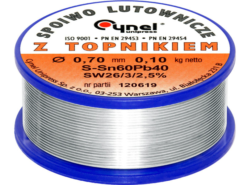 Cyna Z Topnikiem Spoiwo Lutownicze 100g 0,70mm 60%