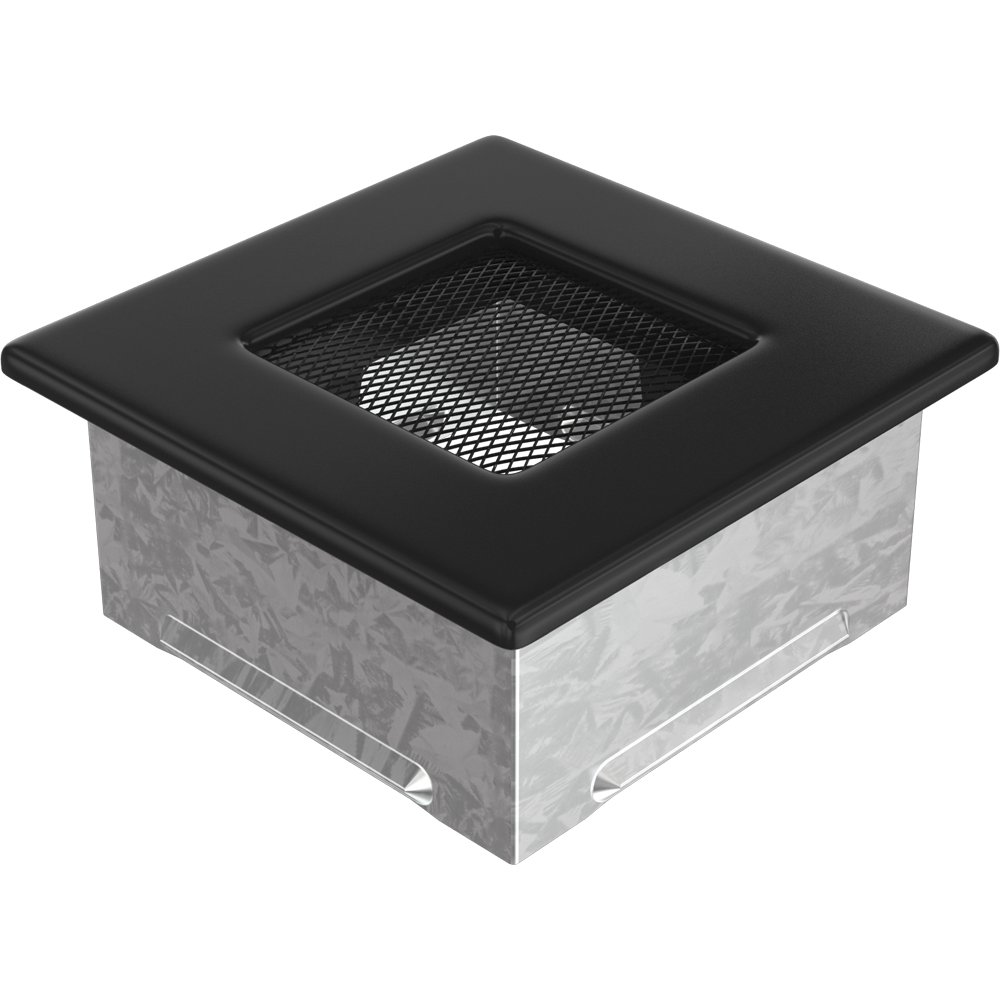 Kratki.pl KRATKA KOMINKOWA PROSTOKĄTNA CZARNA 110X110 MM 11C