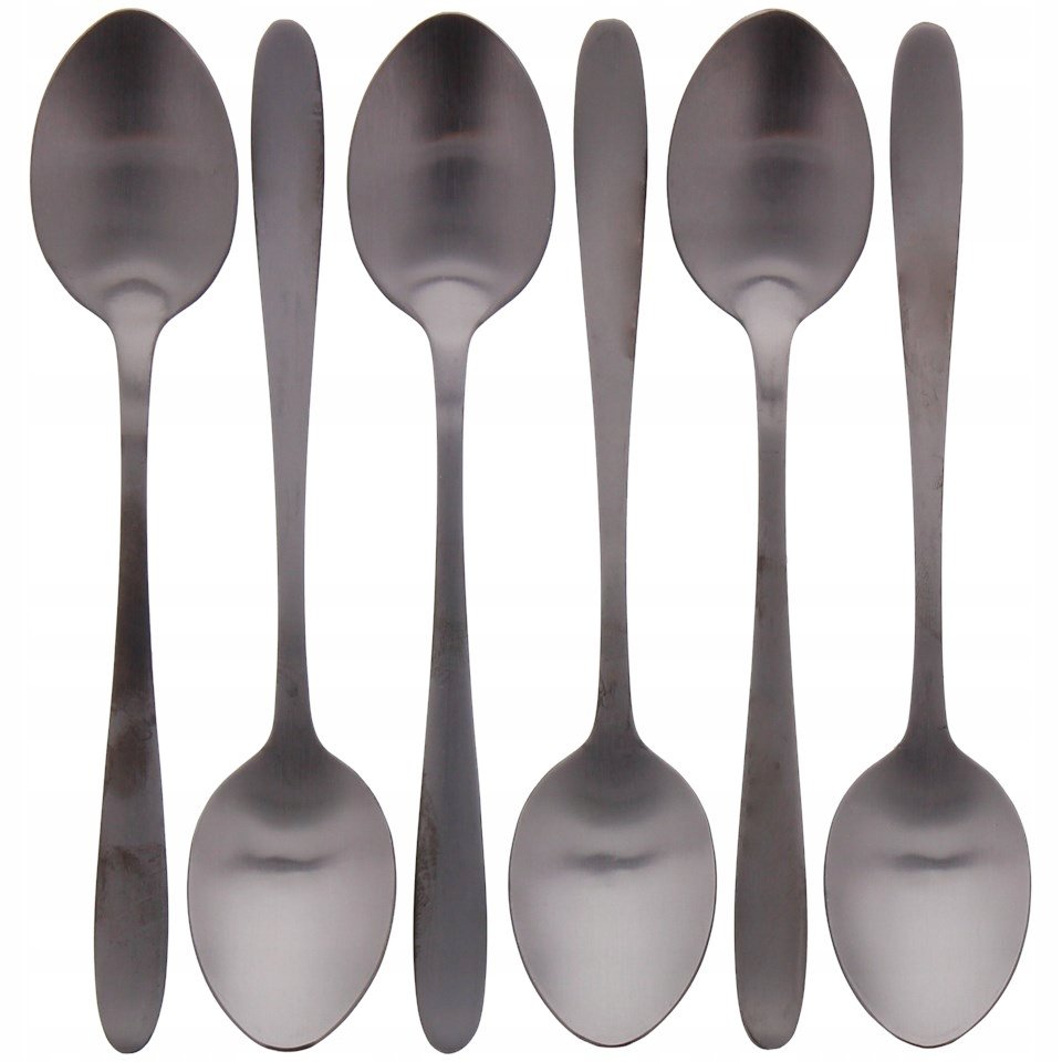 Czarne Łyżeczki Deserowe Do Herbaty 6 Szt