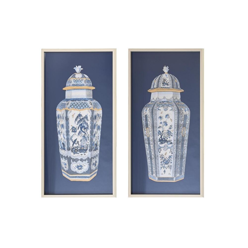 Emaga Obraz DKD Home Decor Wazon Orientalny (53,5 x 3 x 103,8 cm) (2 Sztuk)