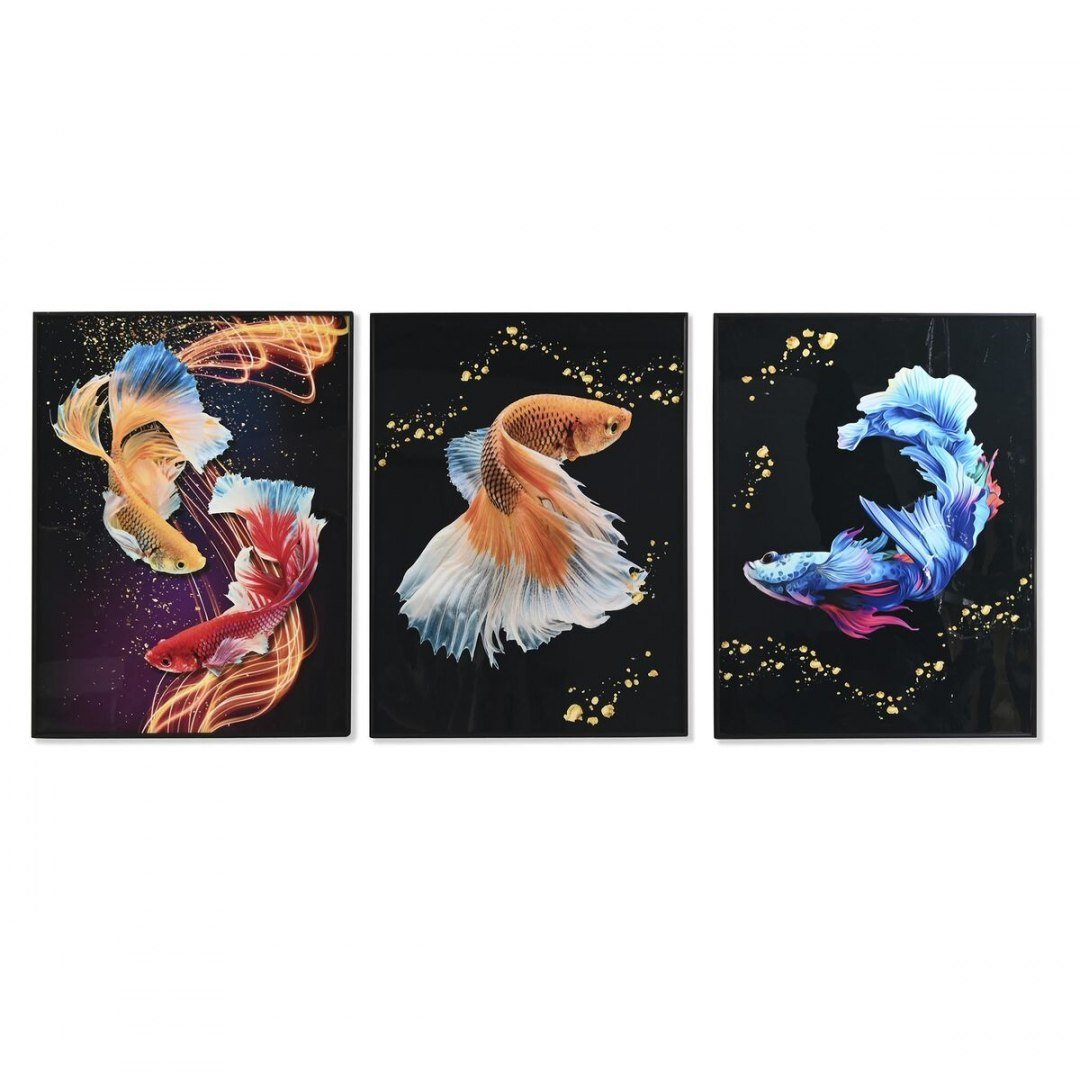 Emaga Obraz DKD Home Decor Nowoczesny Spirale (60 x 3 x 80 cm) (3 Sztuk)