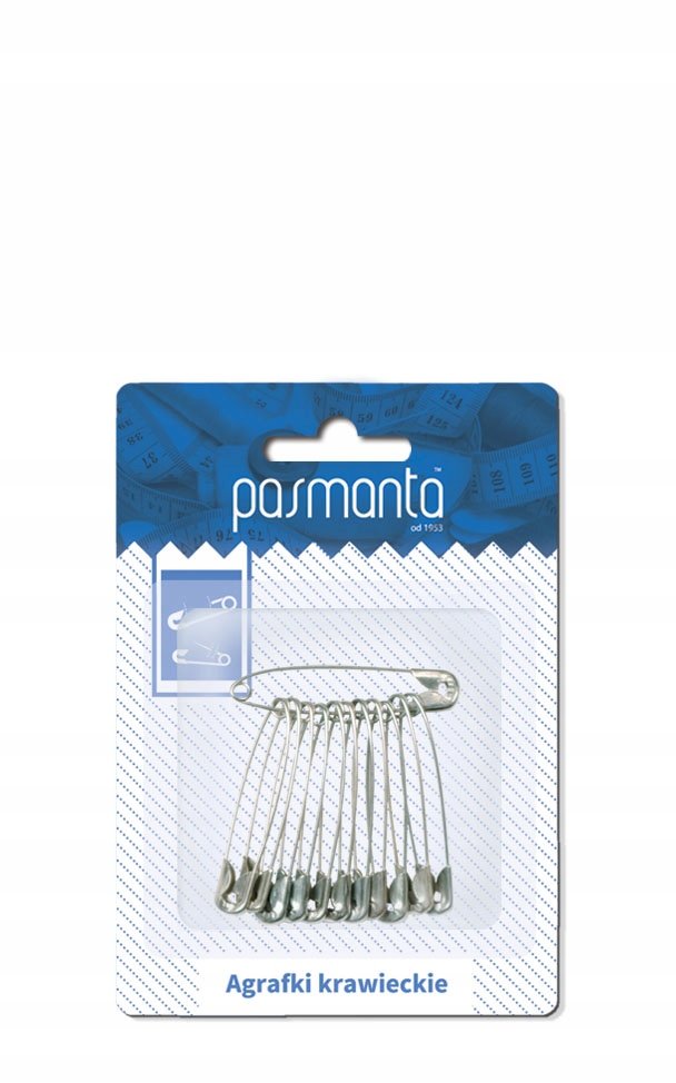 Pasmanta Agrafki krawieckie duże 12szt 3169