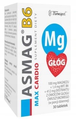 Farmapol ZAKŁAD CHEMICZNO-FARMACEUTYCZNY Asmag B6 Max Cardio 30 tabletek