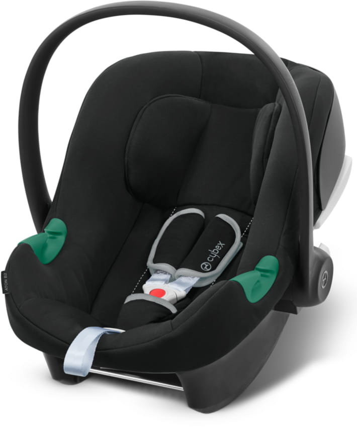 Cybex Aton B2 i-Size Fotelik dla niemowląt, Od urodzenia do ok. 24 miesięcy, Maks. 13 kg, Z wkładką dla niemowląt, Kompatybilny z SensorSafe, Volcano Black