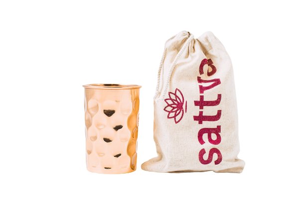 Sattva, Miedziany kubek z pokrywką Diamentowy, 350 ml