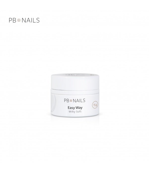 PB Nails, Żel budujący Easy Way Milky Soft, 15 g
