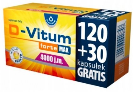 D-Vitum Forte Max 4000 j.m. witamina D dla dorosłych 150 kapsułek