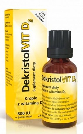 Фото - Вітаміни й мінерали Dekristolvit D3 krople doustne 800I.U. 25ml