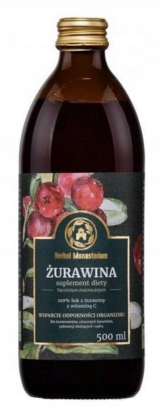 Herbal Pharmaceuticals Sok z Żurawiny 100% 500 ml Herbal Monasterium