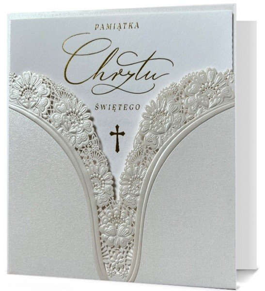 Kartka z życzeniami na Chrzest elegancka H1123C