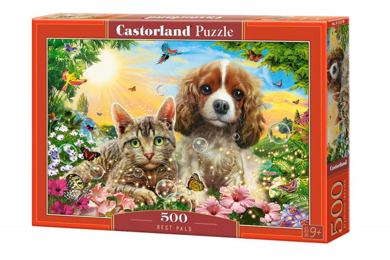 Puzzle Najlepsi przyjaciele kot i pies 500 elementów