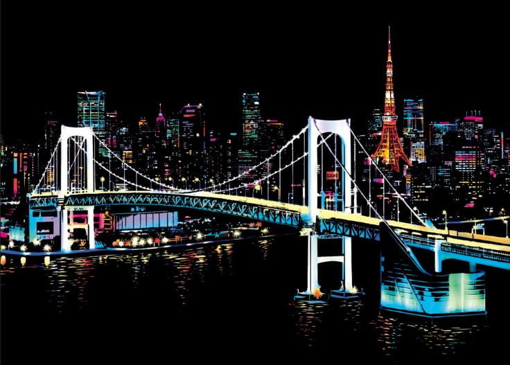 Magiczna Zdrapka - Tokio 40,5x28,5cm - Yuelu