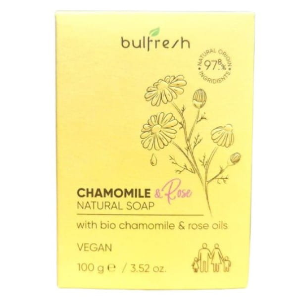 Bullfresh, Naturalne mydło Rumianek i Róża 97,8% naturalnych składników, 100 g