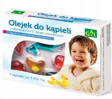 Gal olejek do kąpieli dla dzieci z witaminami A + E i olejem wiesiołkowym x 7 kaps