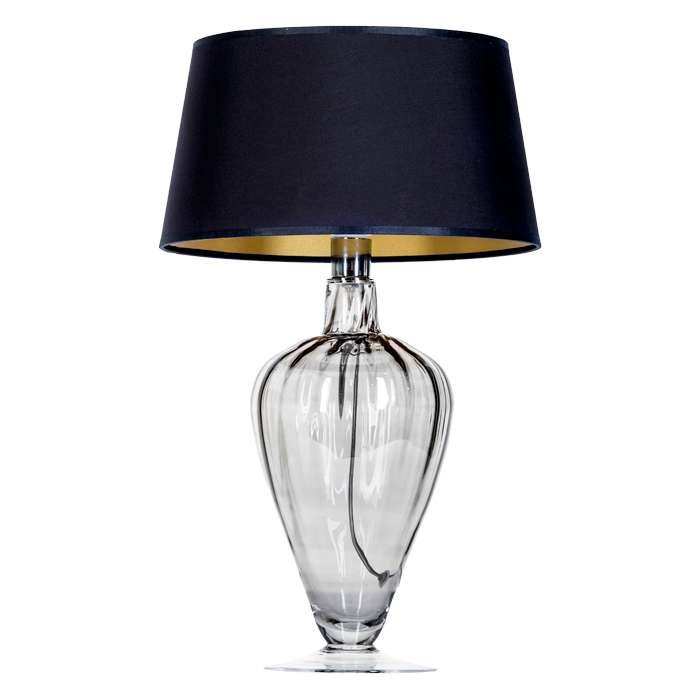 4concepts Lampa stołowa lampka Bristol Transparent Black 1x60W E27 czarny/złotyL046311514