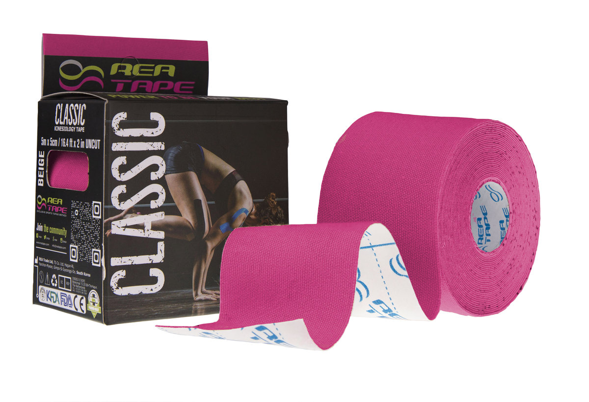 Rea Tape, Taśma Kinesiologiczna Classic 5 m x 5 cm, Różowy