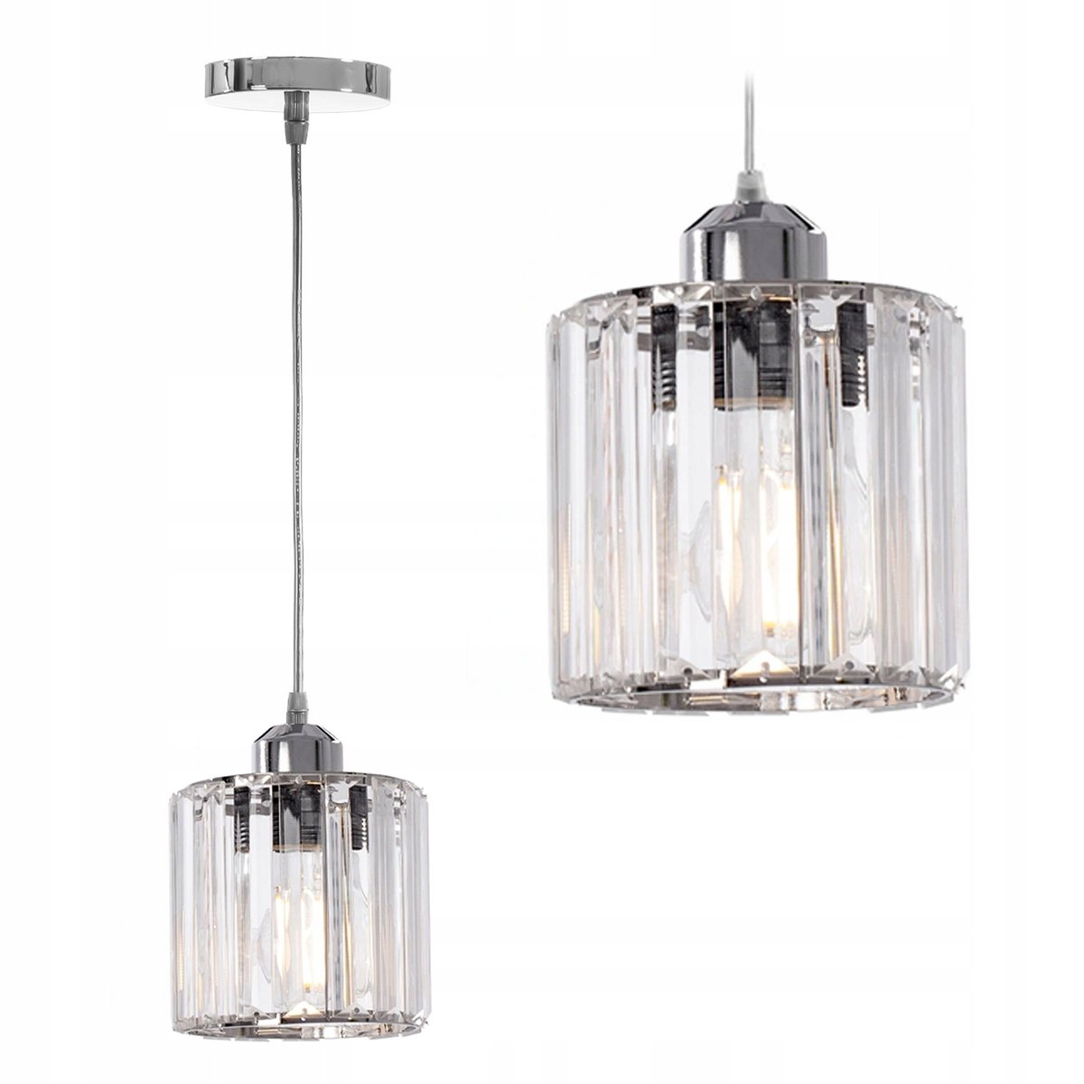 Lampa Sufitowa Kryształ Srebrna App508-1Cp