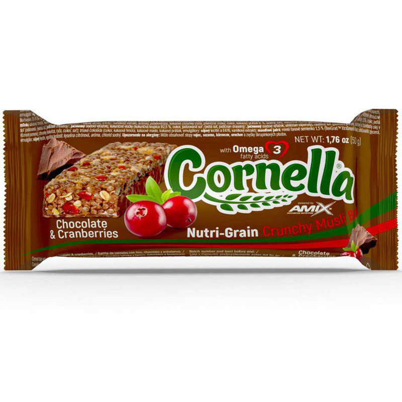 Amix Cornella Nutri-Grain Crunchy Musli Bar 50G Chocolate Cranberries