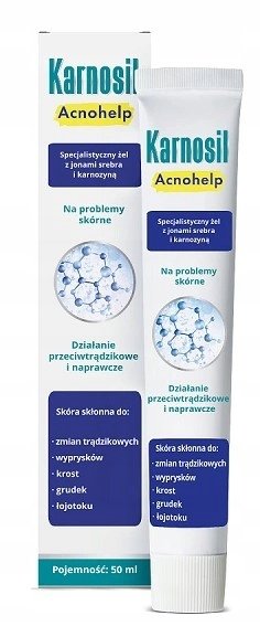 DEEP PHARMA Karnosil Acne help Żel specjalistyczny z jonami srebra i karnozyną 50ml Długi termin ważności! 7079077