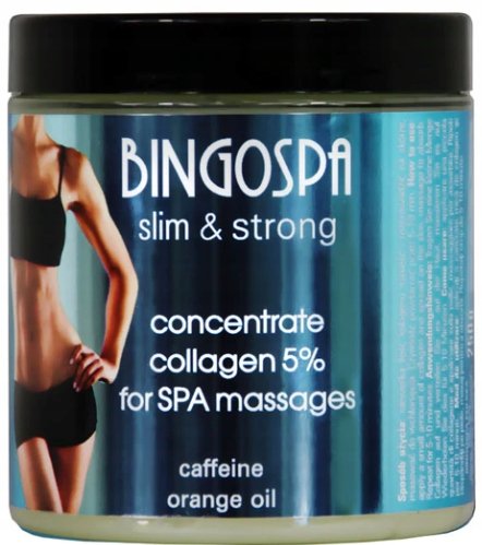 BingoSpa Slim&Strong - Concentrate Collagen 5% - Kolagen w żelu z kofeiną i olejkiem pomarańczowym - Koncentrat - 250g BINWZIP25