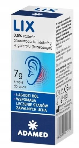 ADAMED Lix 0,5% krople do uszu 7 g | DARMOWA DOSTAWA OD 199 PLN!