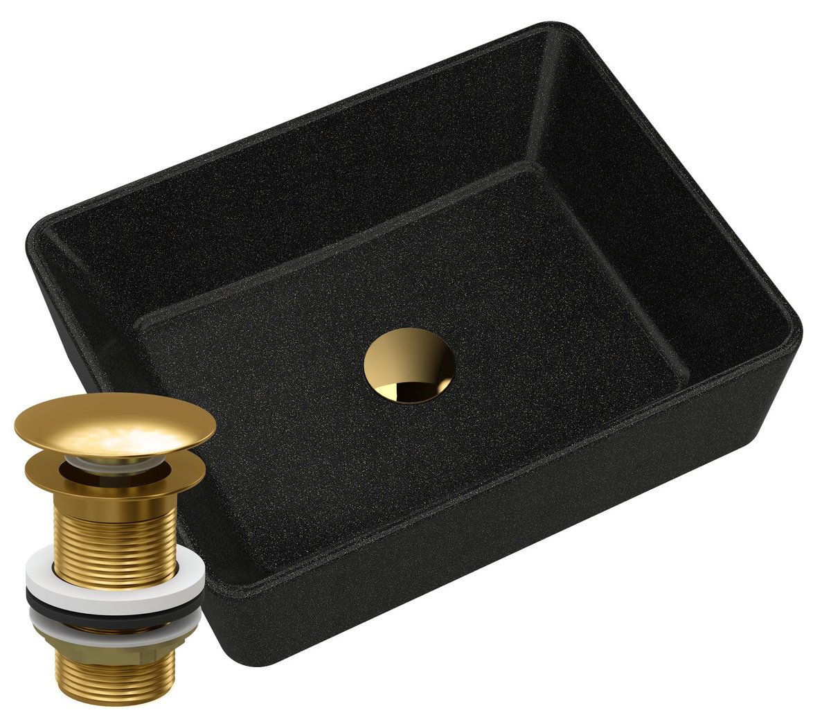 Umywalka Granitowa Nablatowa Golden Korek Złoty