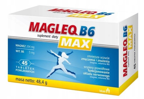 LEK-AM PRZEDSIĘBIORSTWO FARMACEUTYCZNE SP. Z O.O. Magleq B6 Max 45 tabletek 3731141