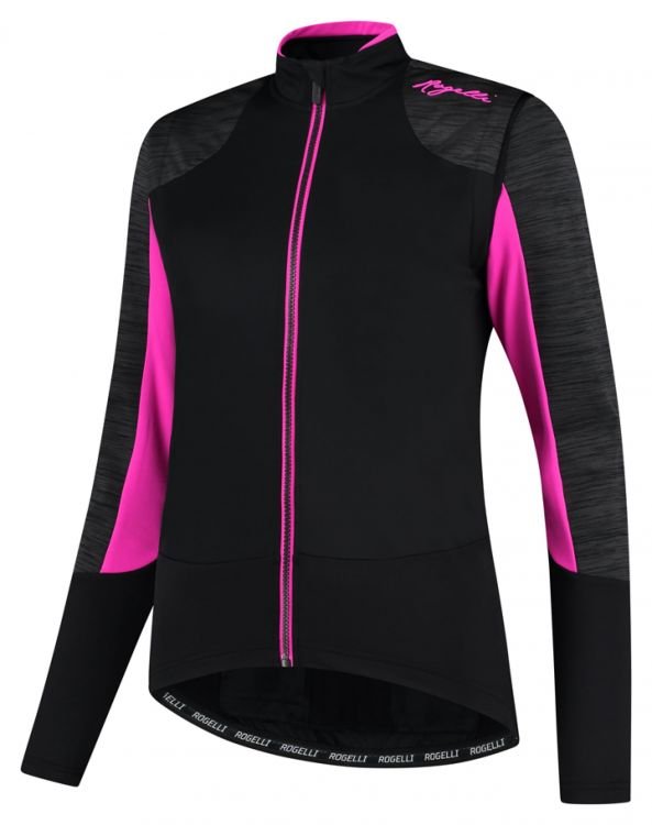 Damska Kurtka Rowerowa  Rogelli Winterjacket  Glory | Black/Grey/Pink - Rozmiar S