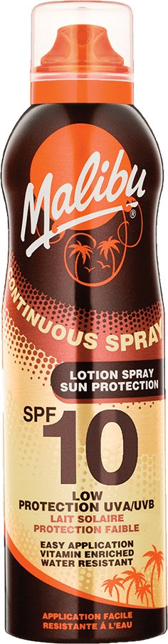 MALIBU Continuous Spray SPF10 preparat do opalania ciała 175 ml dla kobiet