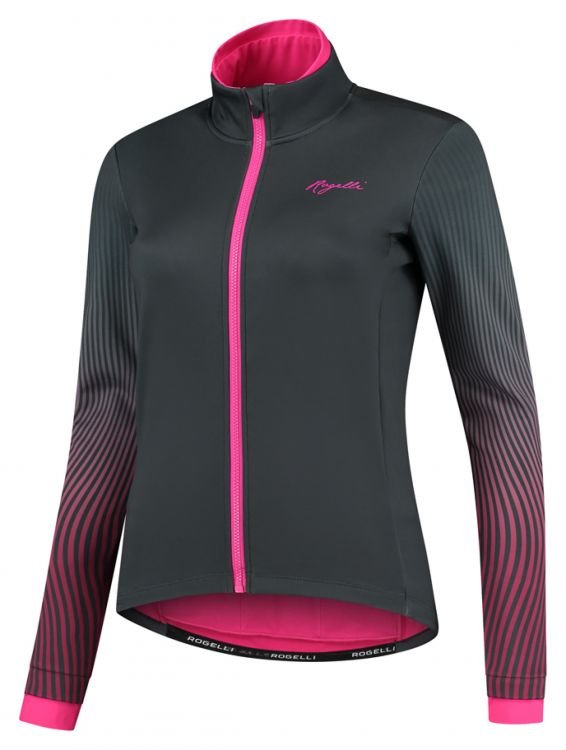 Damska Kurtka Rowerowa  Rogelli Winterjacket Vivid | Grey/Pink - Rozmiar M