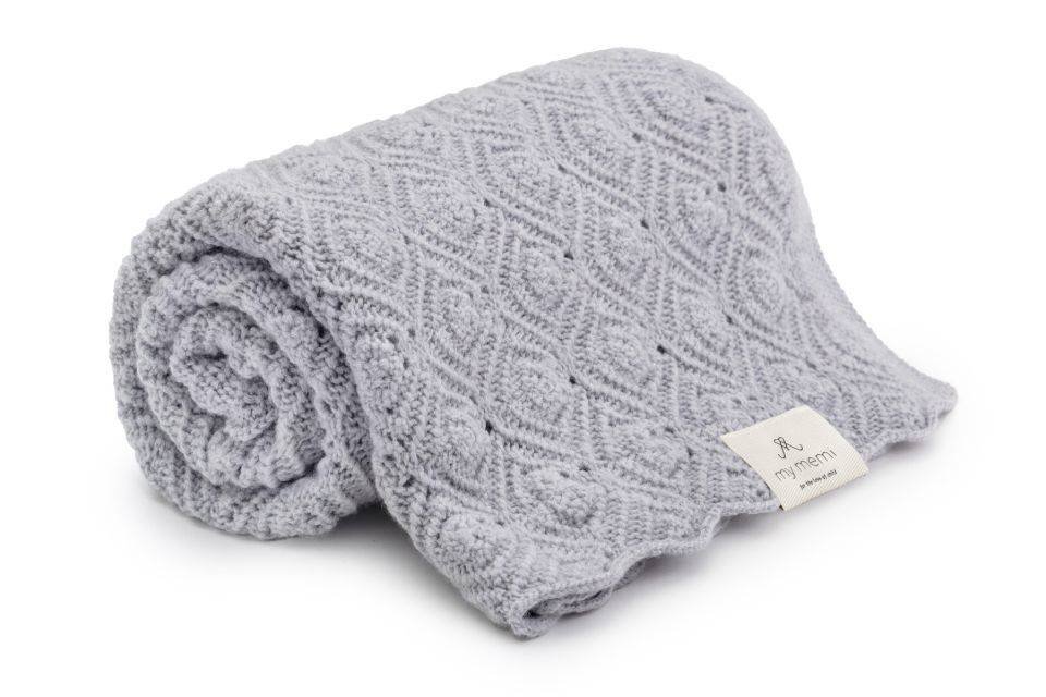 Kocyk Ze 100% Wełny Merino Grey Pearl - Premium Collection, My Memi