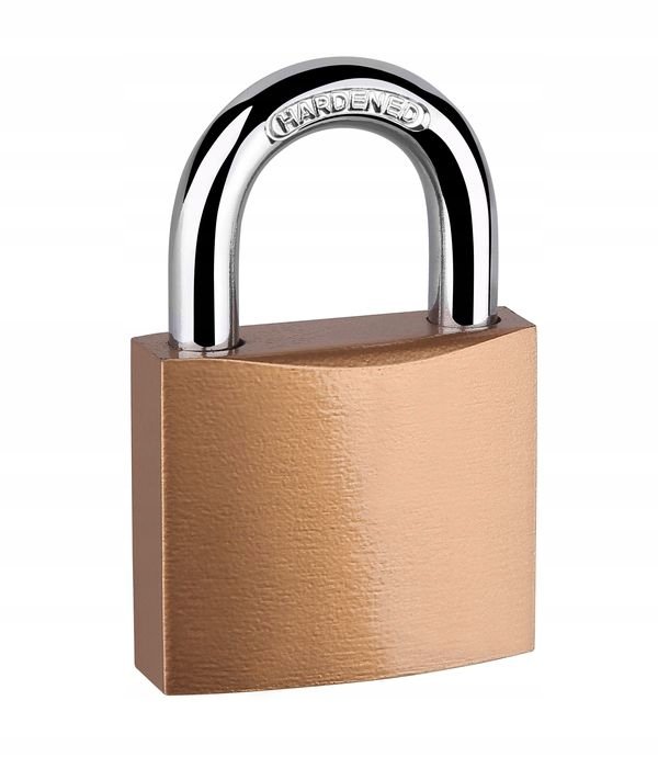 Kłódka Żeliwna Zatrzaskowa Z Pałąkiem Złota 63 Mm