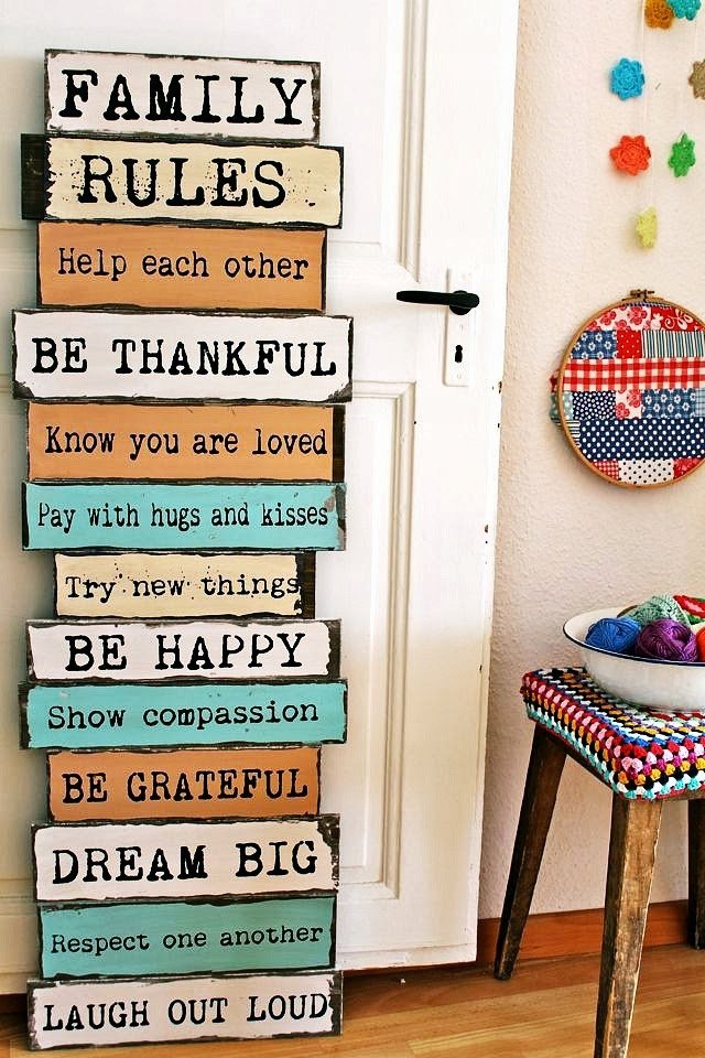 Dekoracja Ozdoba Na Ścianę Zasady Rodzinne 
