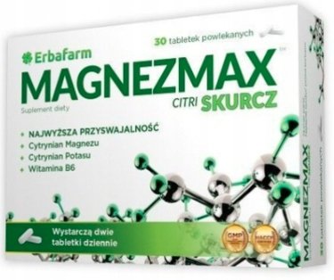 ERBAFARM NATURALE SP. Z O.O. Magnezmax citri skurcz 30 tabletek powlekanych 3725241