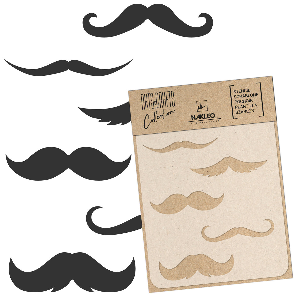 szablon malarski scrapbooking - craft // WĄSY - ZESTAW - A3 (30x42cm)