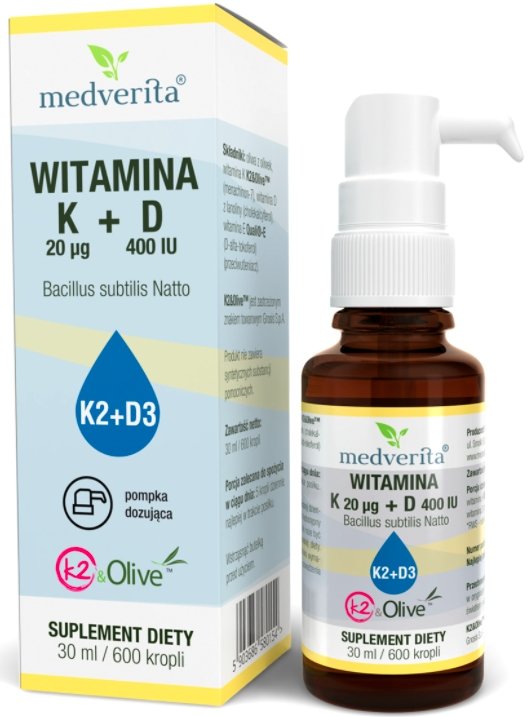 Medverita, Witamina K2 + D3 400 krople 30 ml