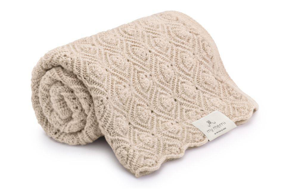 Kocyk Ze 100% Wełny Merino Warm Beige Pearl My Memi