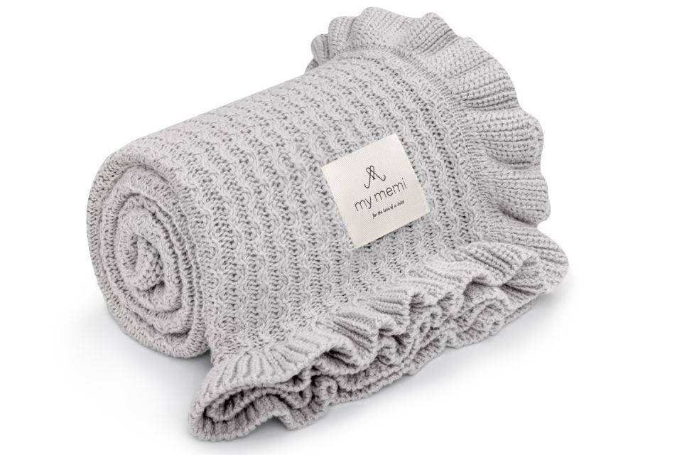 Kocyk Bambusowy Z Falbanką 85X105 Light Grey My Memi