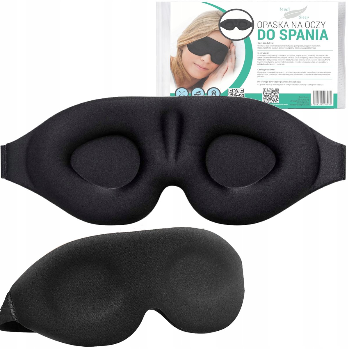 Medi Sleep, Opaska na oczy 3D do spania i podróży profesionalnaa