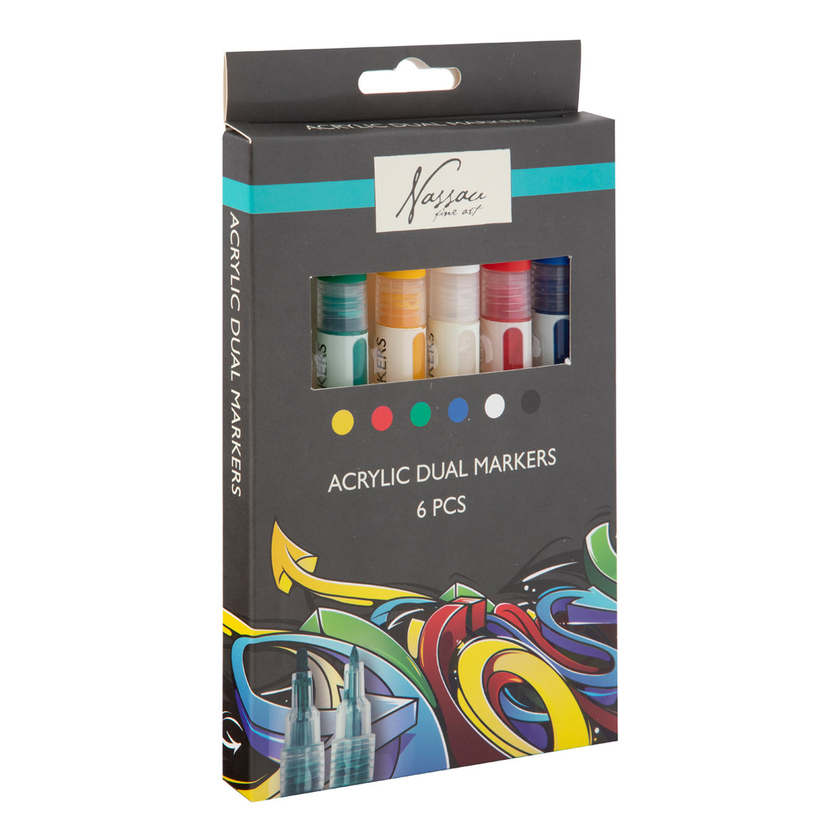 Zestaw Markerów Akrylowych, Podwójna Końcówka, 6