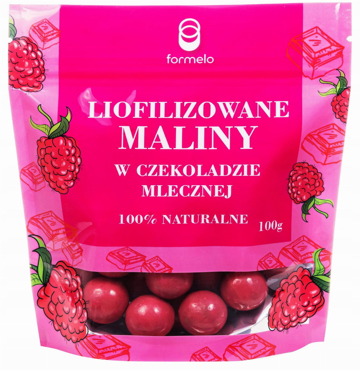 Formelo Liofilizowane Maliny W Czekoladzie Torebka