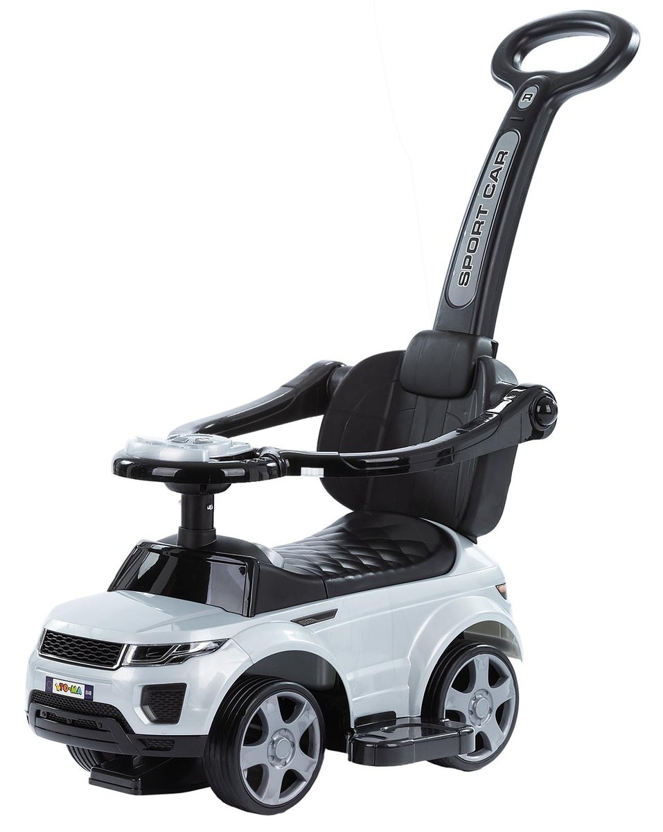 Jeździk Sport Car Z Prowadnikiem Na Gumowych Kołach (614R)  - Szary