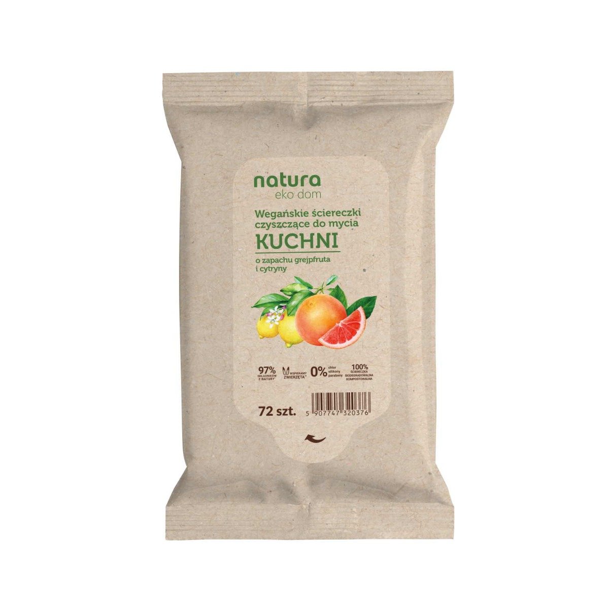Natura Eko Dom Wegańskie Ściereczki Czyszczące Do Mycia Kuchni 72 Szt