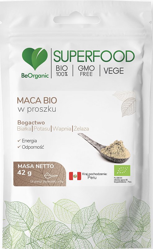 Suplement diety, BeOrganic, Maca BIO w proszku, 42 g