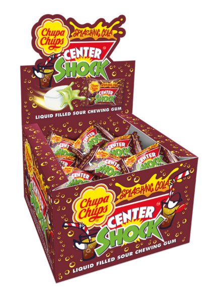 Chupa Chups, kwaśne gumy Shock o smaku coli, 100 sztuk