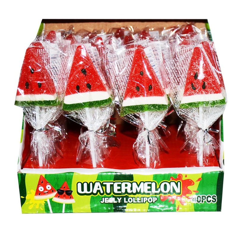 Jelly Pop, lizaki żelkowe Arbuzy, 40 sztuk