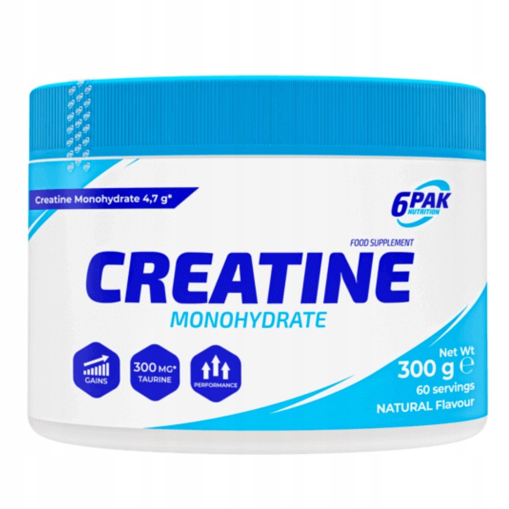 6PAK Creatine Monohydrate 300 g Jar Natural (5902811814539)