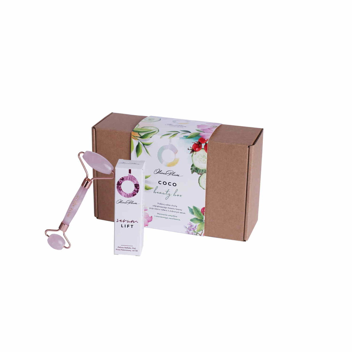 Olivia Plum Olivia Plum Pielęgnacja twarzy COCO Beauty Box Serum Regenerująco wygładzające Lift & Roller z Różowego Kwarcu