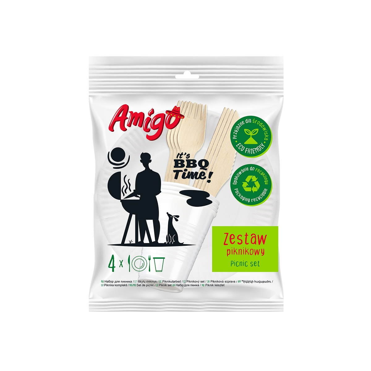 Zestaw Piknikowy Drewniany 1 Szt.