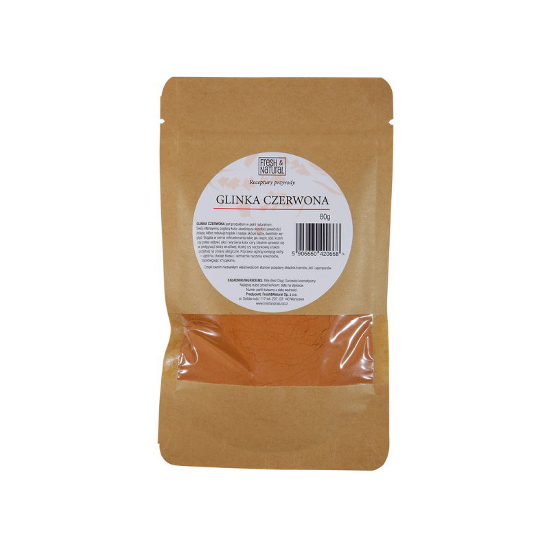 Fresh&Natural, Glinka kosmetyczna czerwona, 80 g